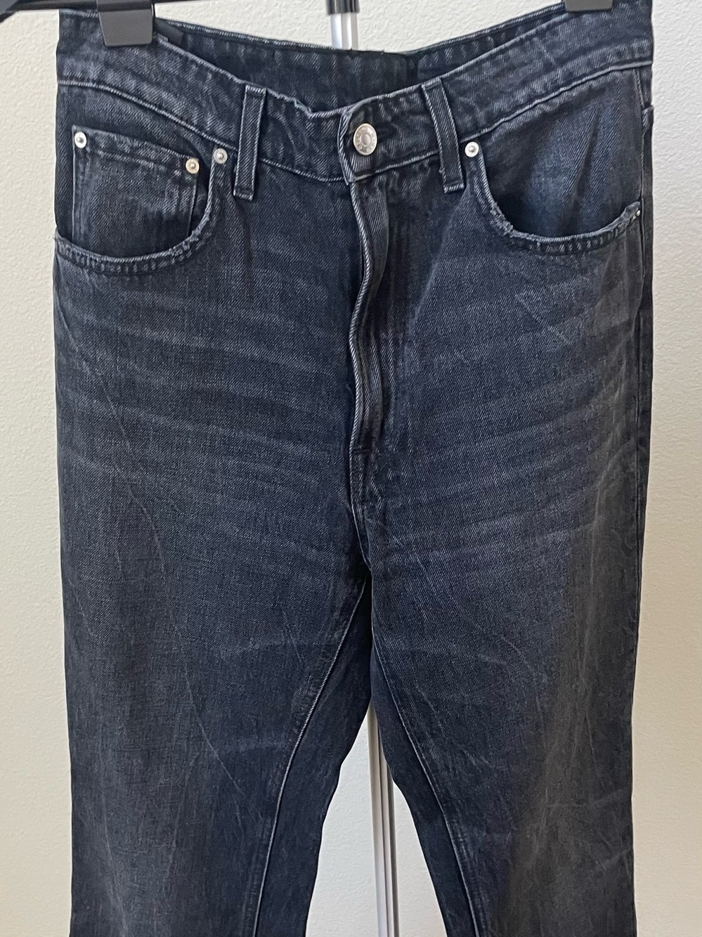 GRLFRND women's Dark Wash Black Jeans - high rise Boot cut Fit